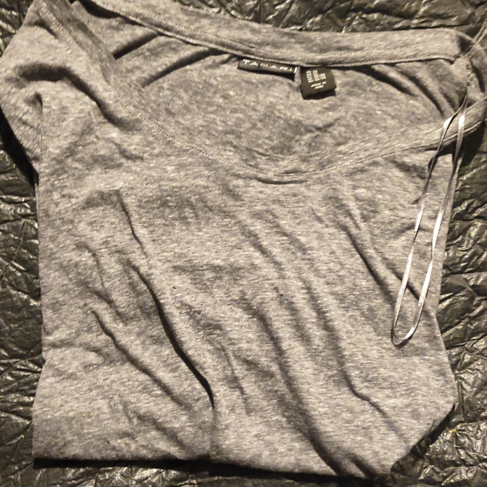 Tahari Charcoal Gray Top
